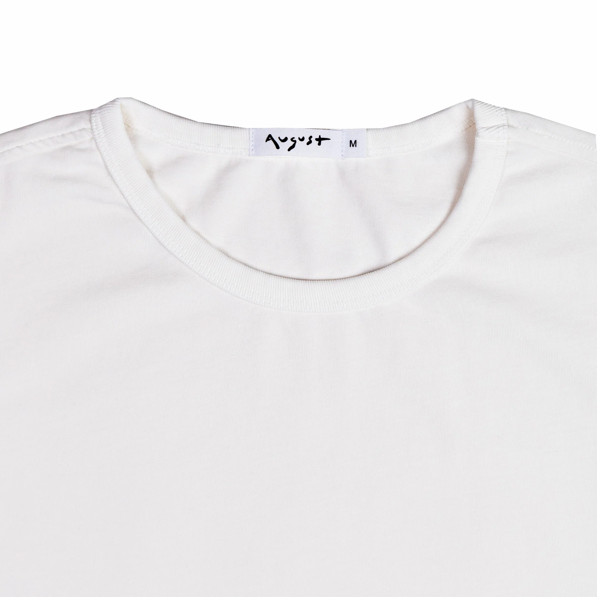 August "Basics" Cropped T-Shirt - 6.5oz 100% Cotton (Off White) - Image 2