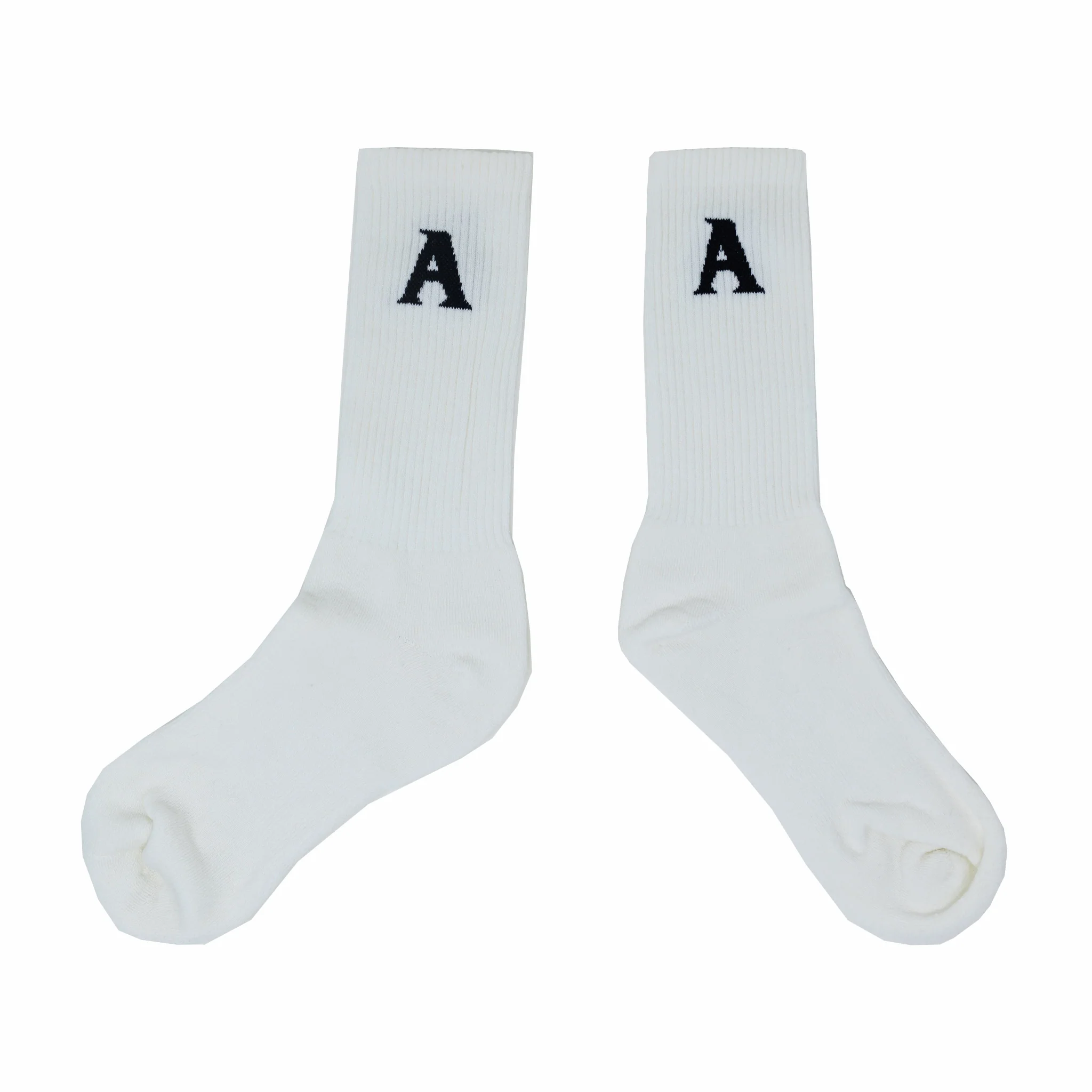 August Cotton Crew Socks (Natural/Black) - Image 2