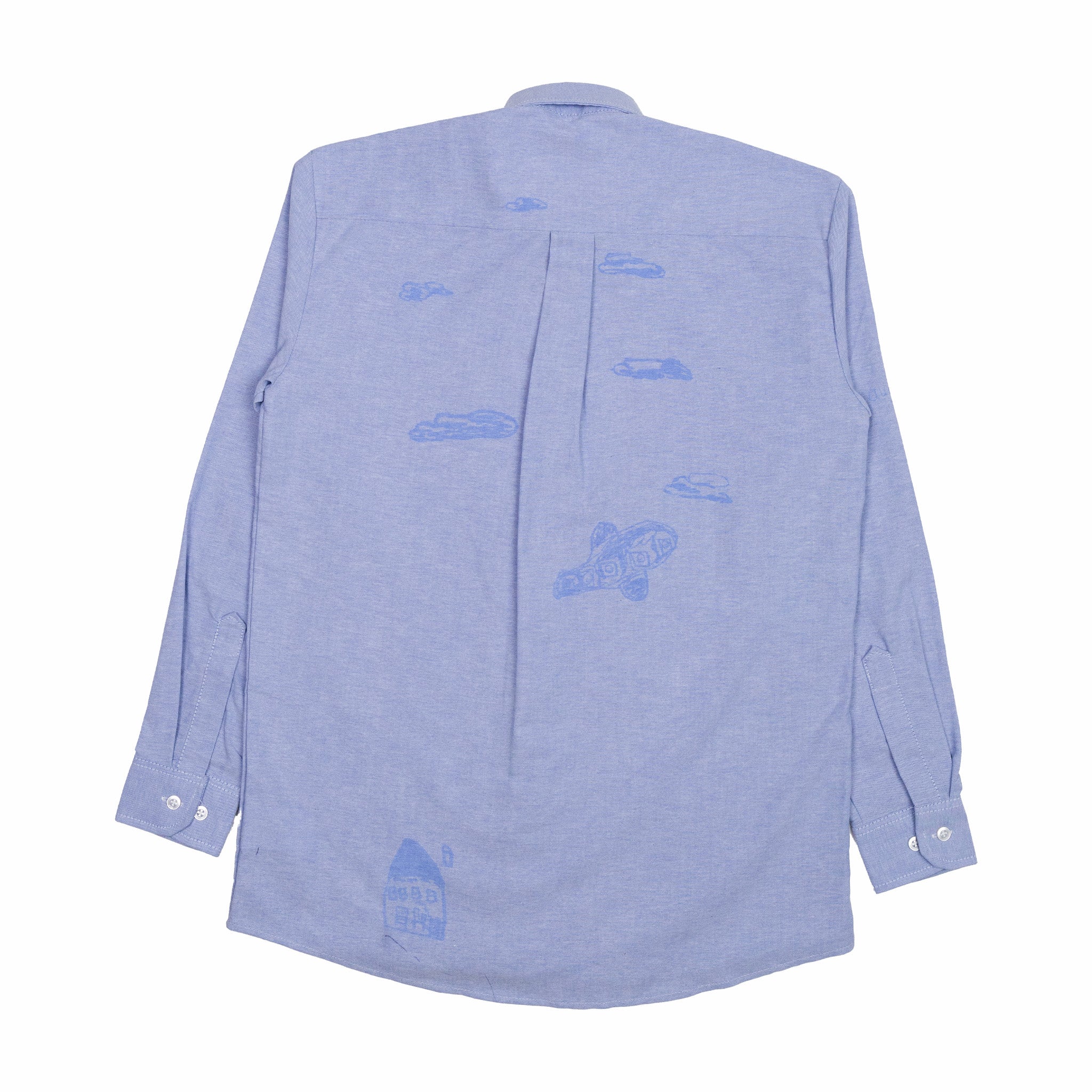 August "Father & Son" Scribble Oxford Shirt (Blue) - Image 2