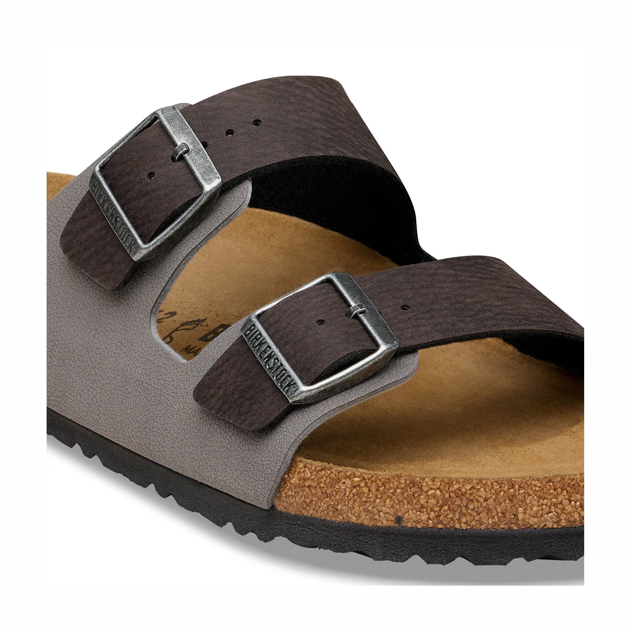 Birkenstock Men's Arizona Mixed Synthetic Material - Regular (Black/Dark Gray) - Image 4