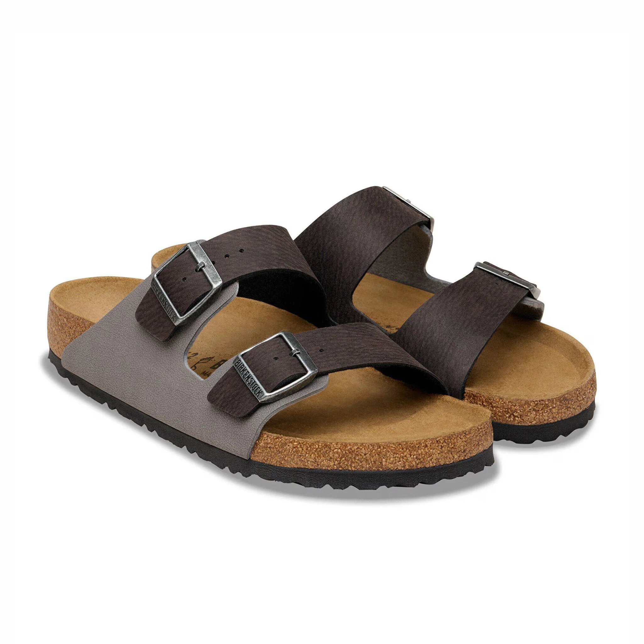 Birkenstock Men's Arizona Mixed Synthetic Material - Regular (Black/Dark Gray) - Image 5