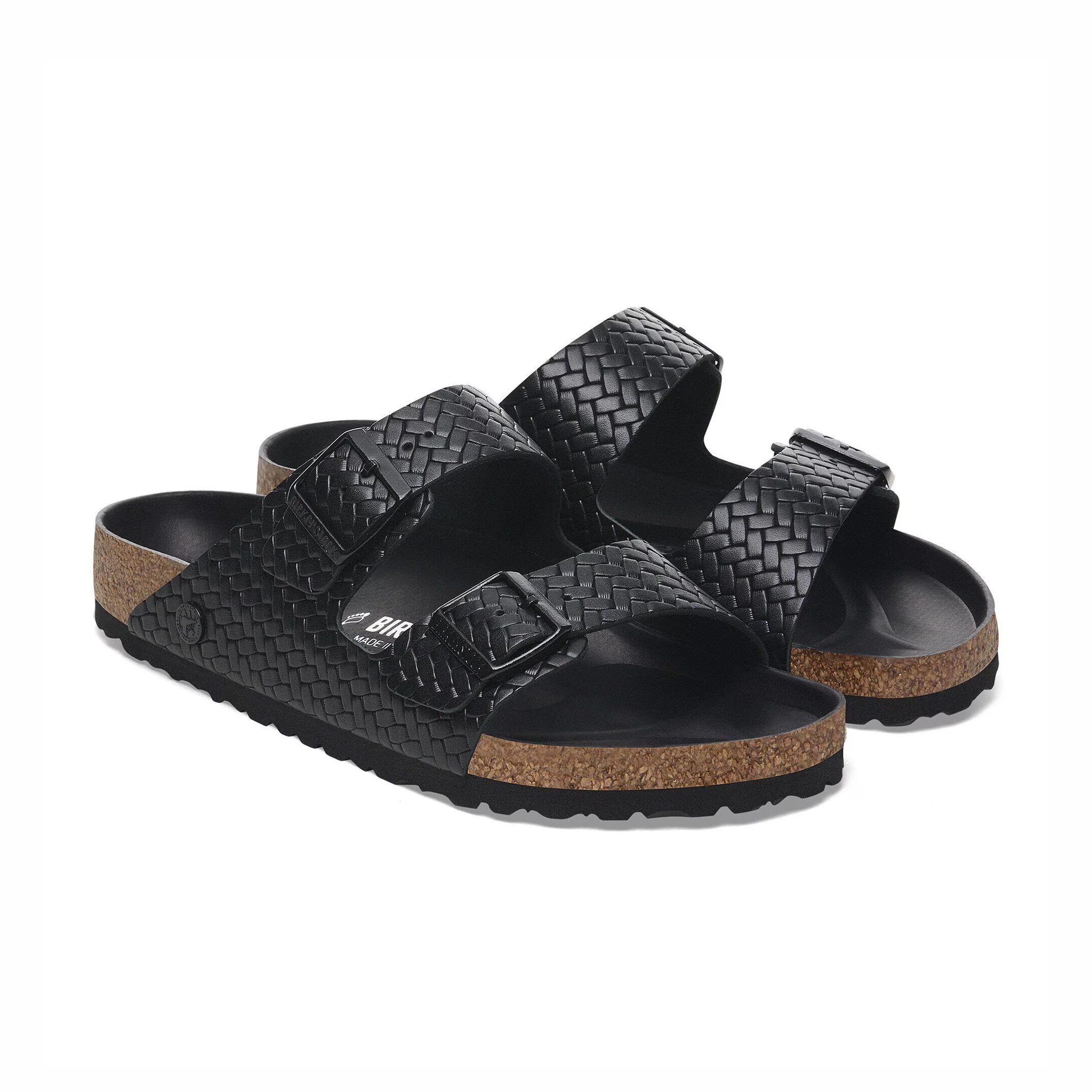 Birkenstock Women's Arizona Leather - Narrow (Woven Embossed Black) - Image 5