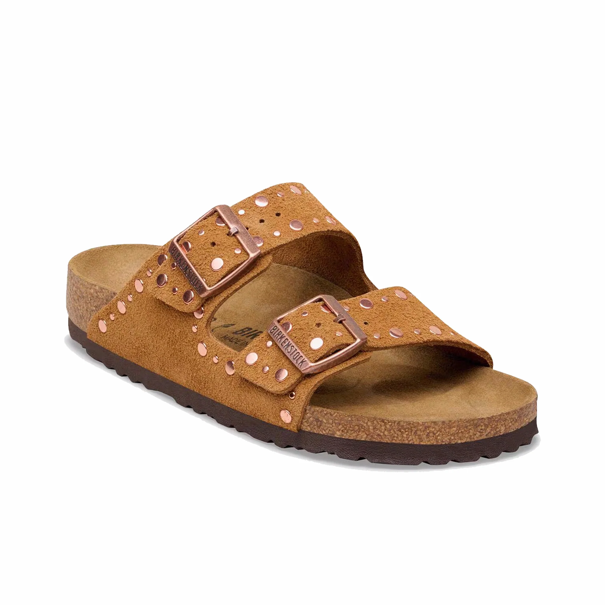 Birkenstock Women's Arizona Rivets Suede Leather - Narrow (Mink) - Image 2