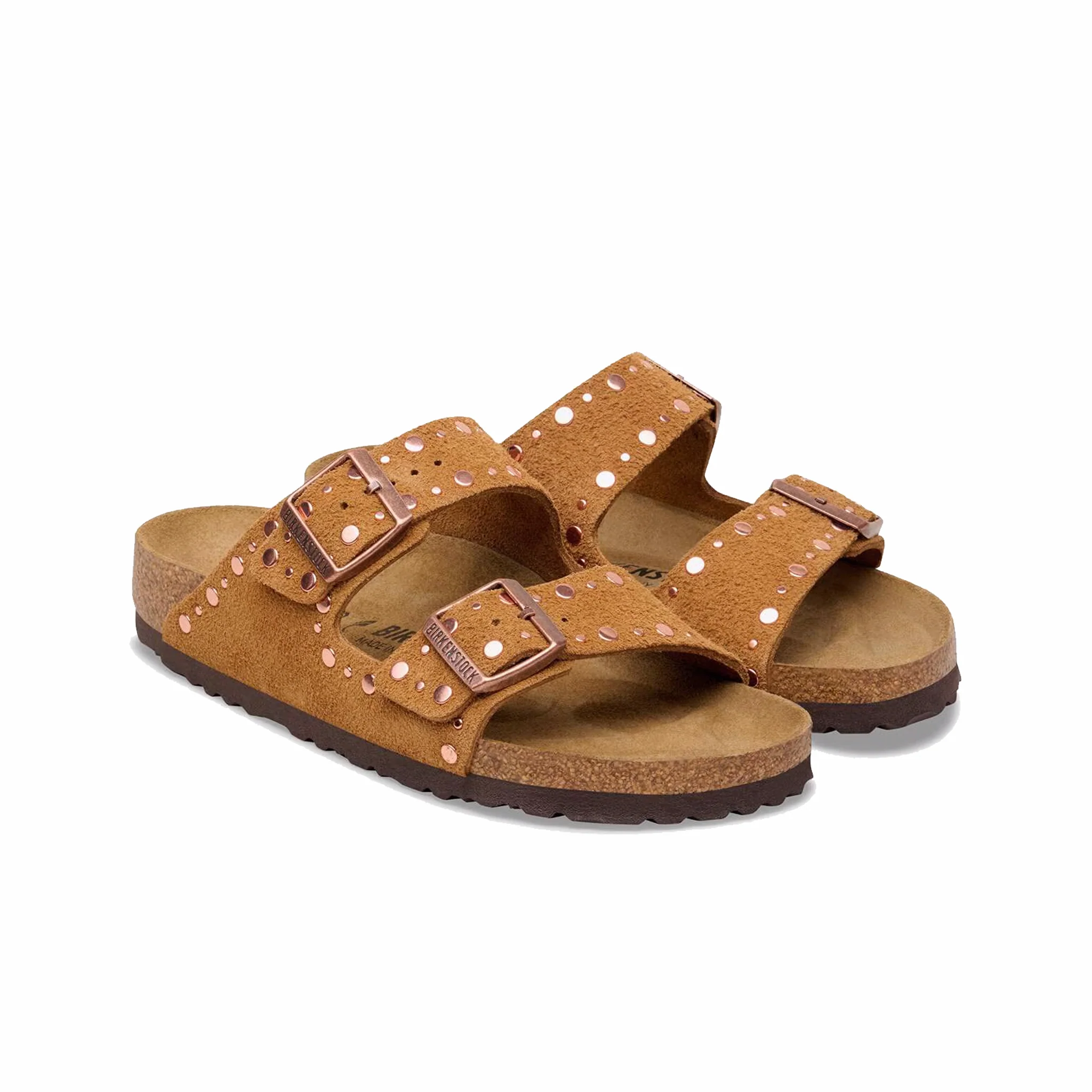 Birkenstock Women's Arizona Rivets Suede Leather - Narrow (Mink) - Image 3