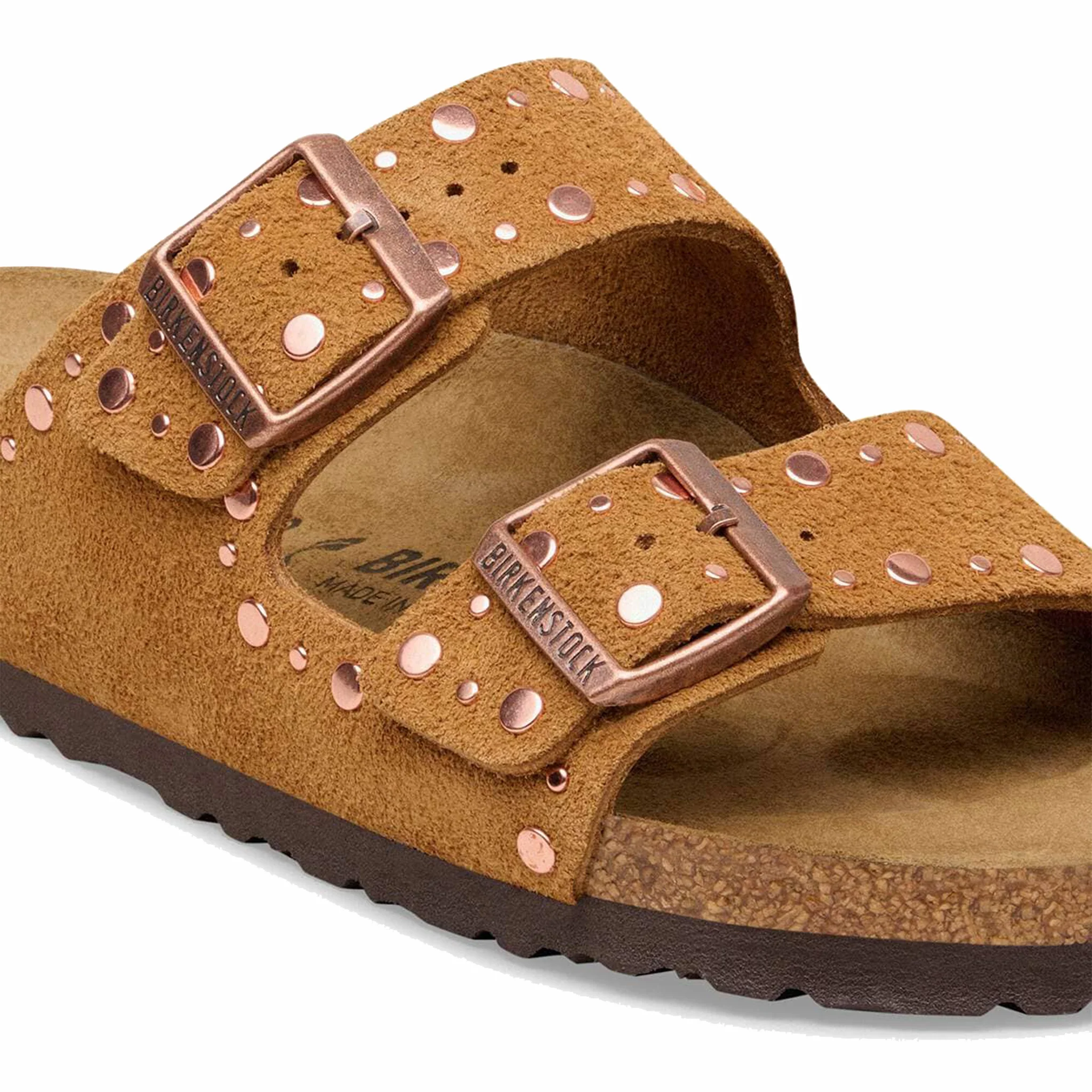 Birkenstock Women's Arizona Rivets Suede Leather - Narrow (Mink) - Image 5