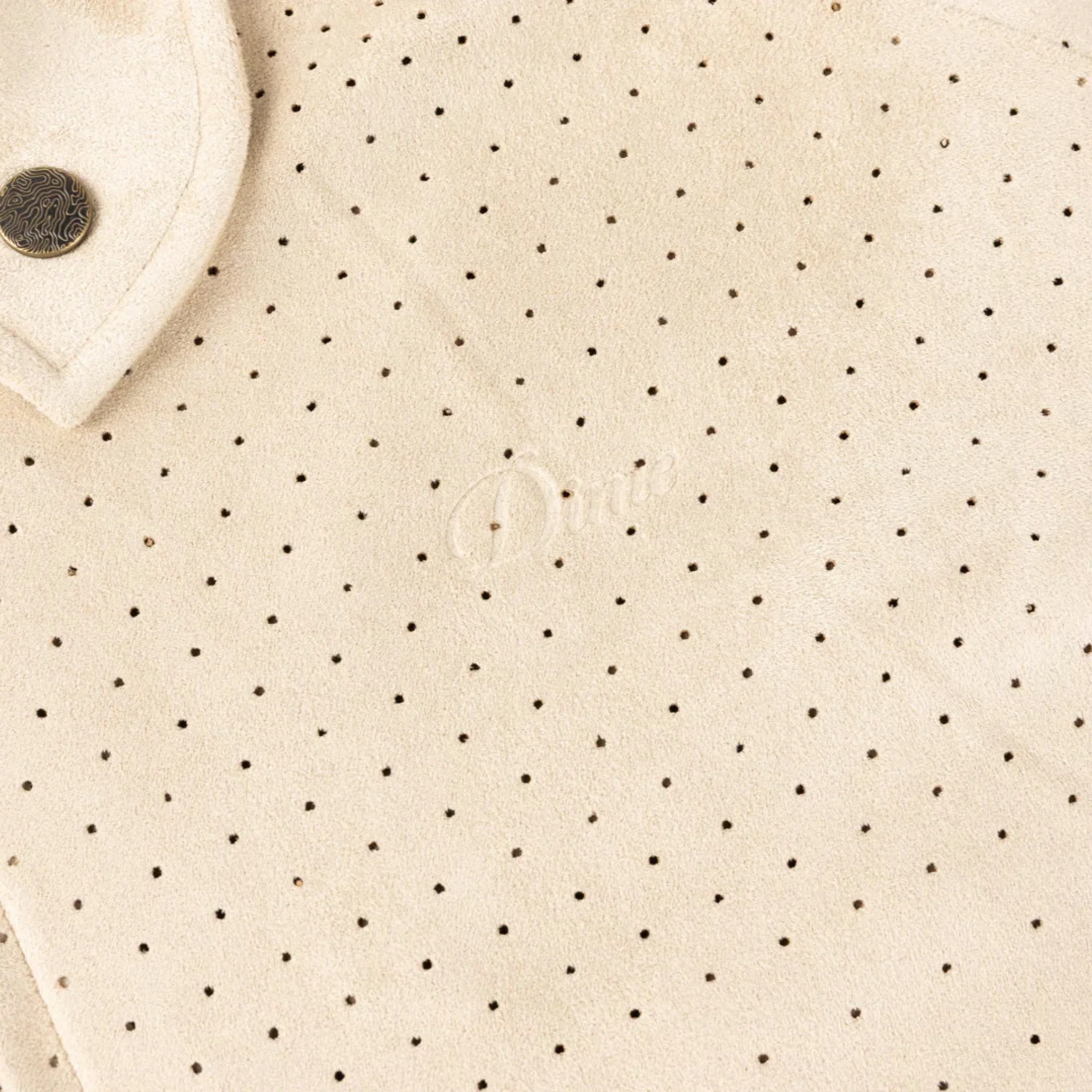 Dime Perforated Faux Suede Jacket (Tan) - Image 3