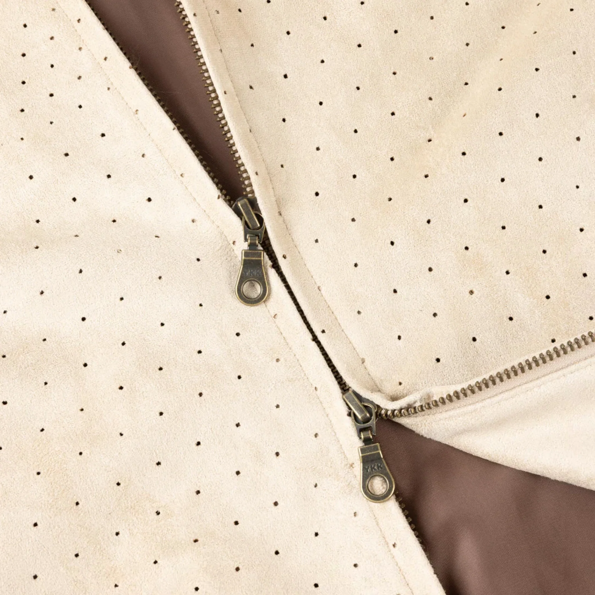Dime Perforated Faux Suede Jacket (Tan) - Image 4