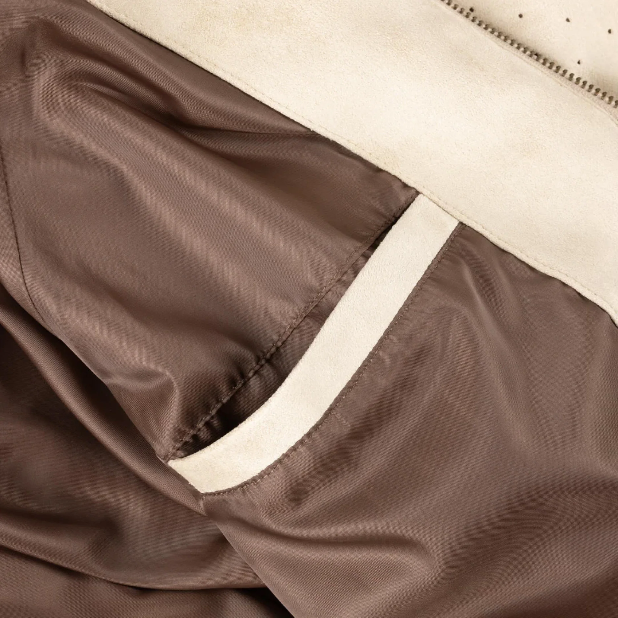 Dime Perforated Faux Suede Jacket (Tan) - Image 7