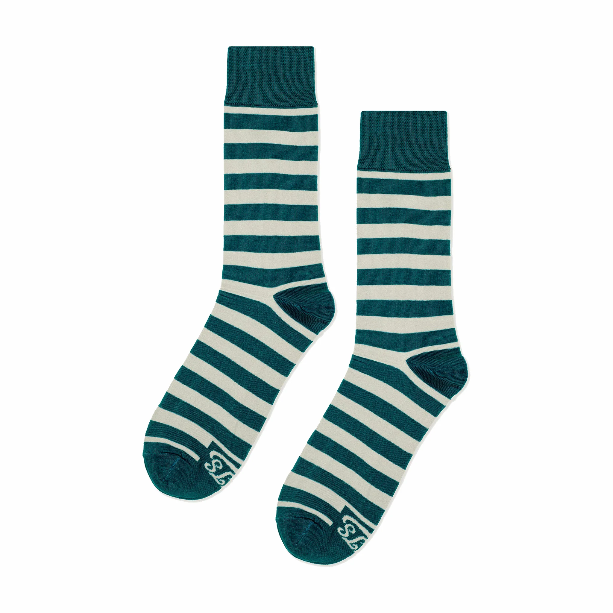 Dude. Your Team Socks. Striped Socks (Teal/Grey) - Image 2
