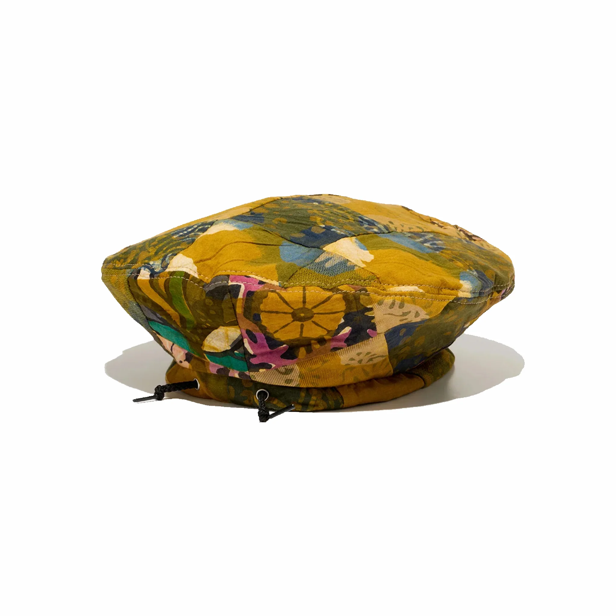 Engineered Garments Beret - Olive Cotton Pattern Patchwork (Multi) - Image 2