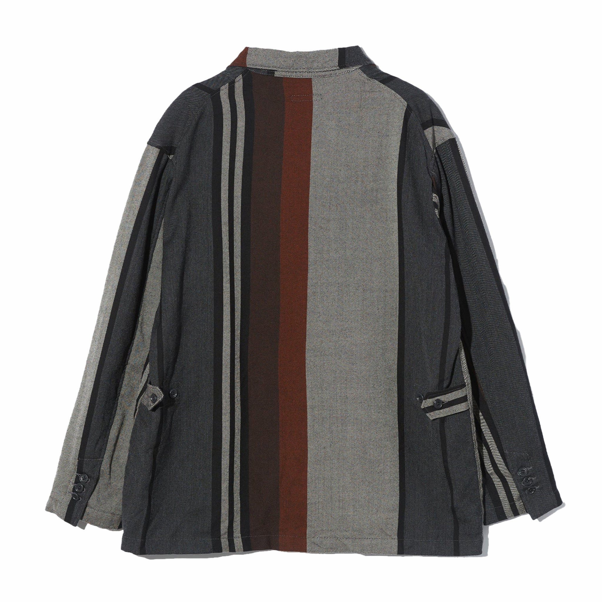 Engineered Garments Loiter Jacket - Multi Color Wide Stripe Worsted Wool (Grey) - Image 2