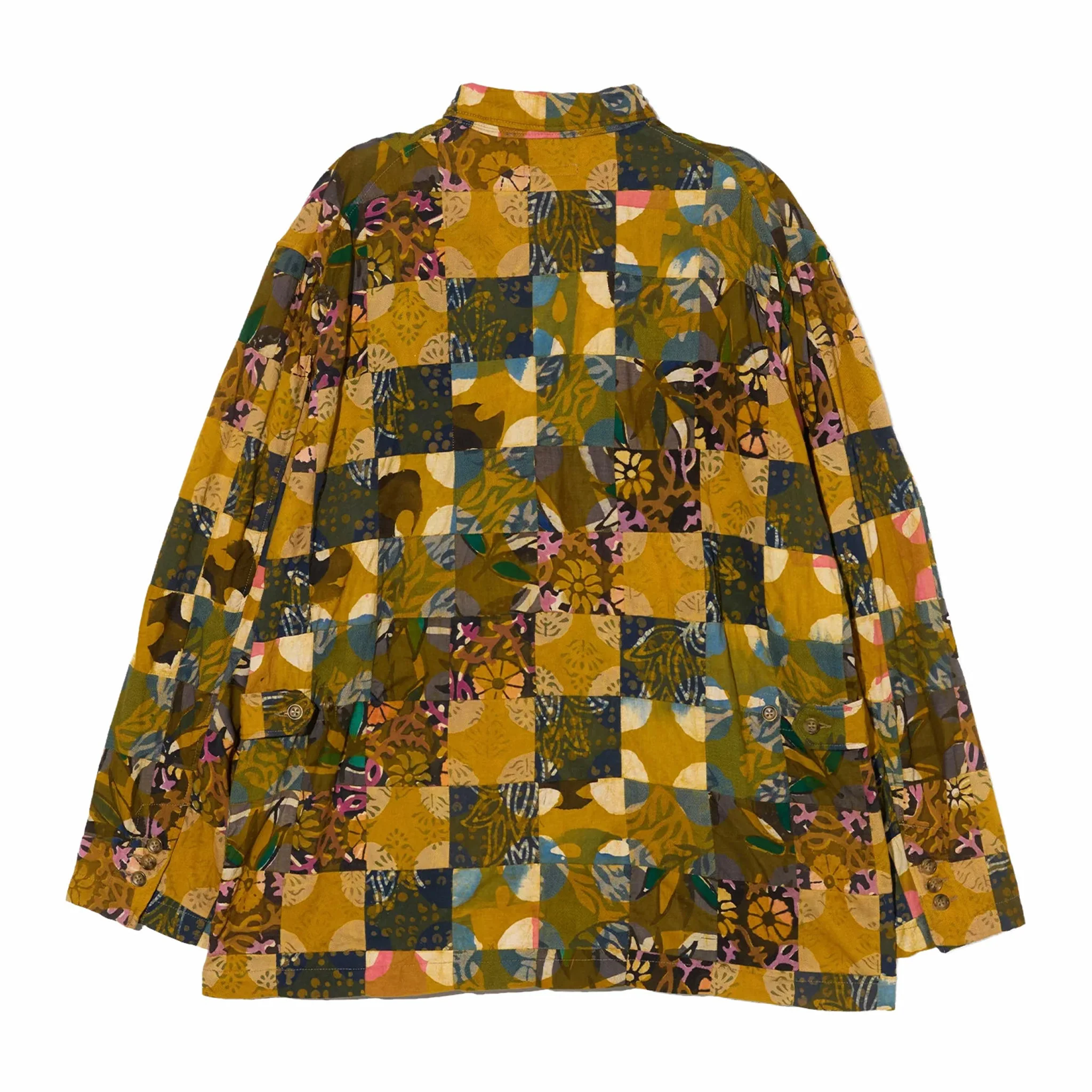 Engineered Garments Loiter Jacket - Olive Cotton Multi Pattern Patchwork (Multi) - Image 2