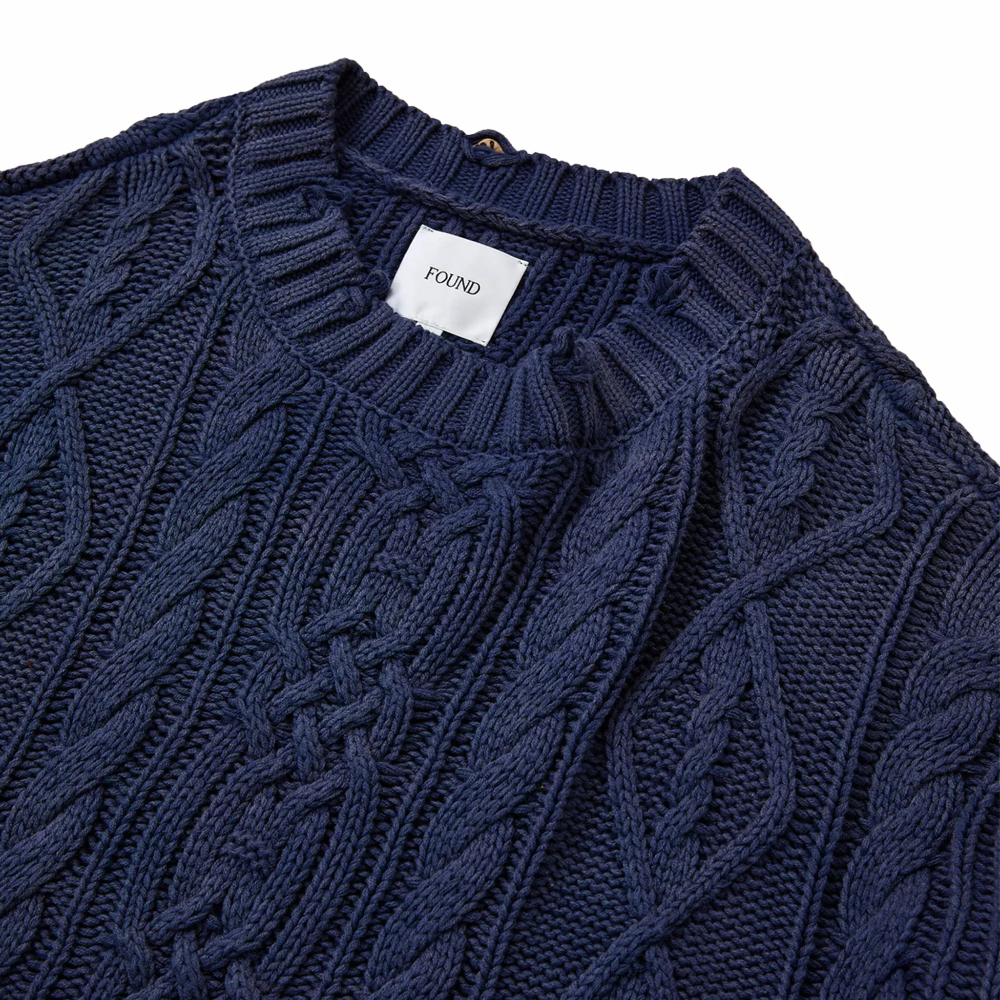 Found Cable Knit Sweater (Faded Navy) - Image 3