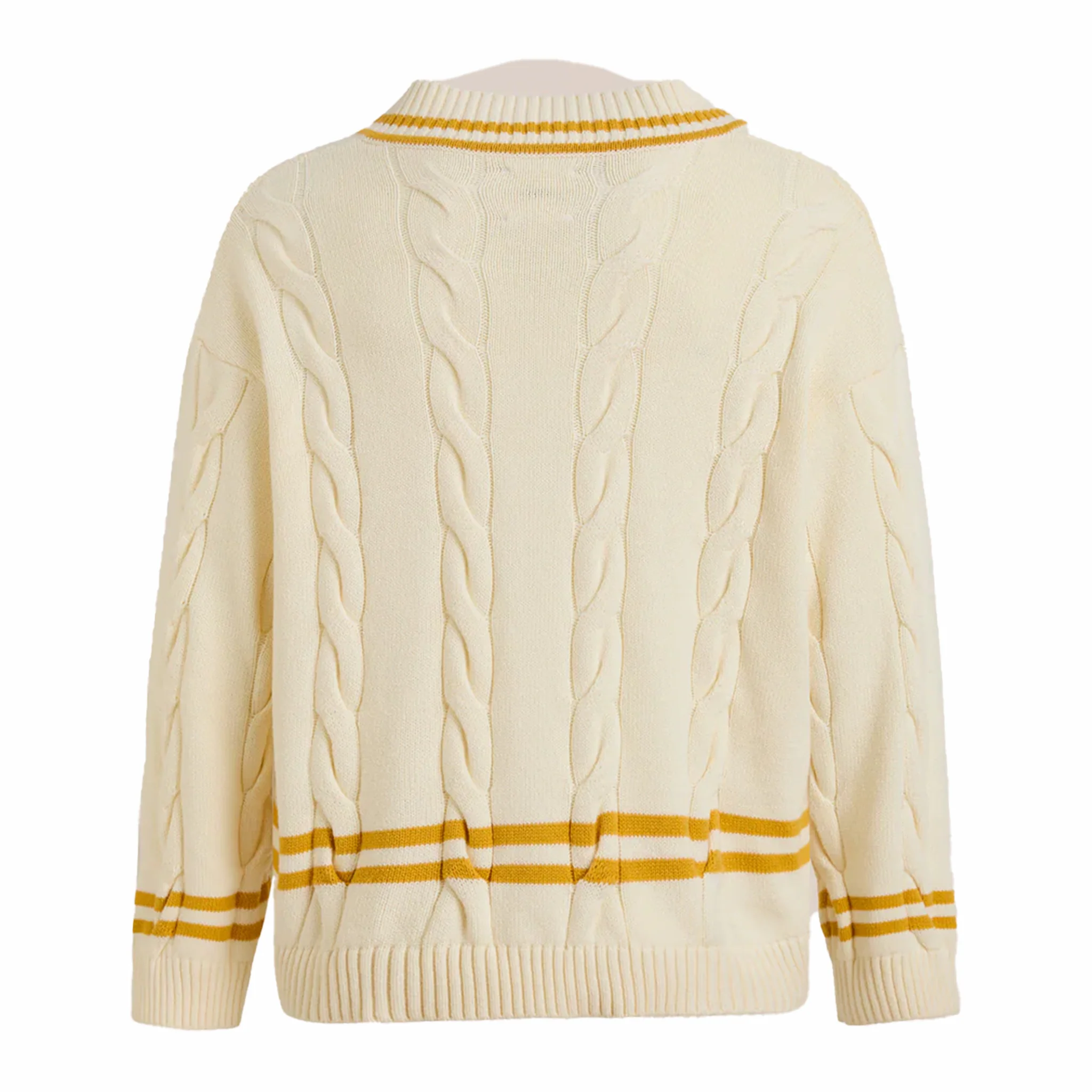 Found Cricket V-Neck Sweater (Cream/Gold) - Image 2