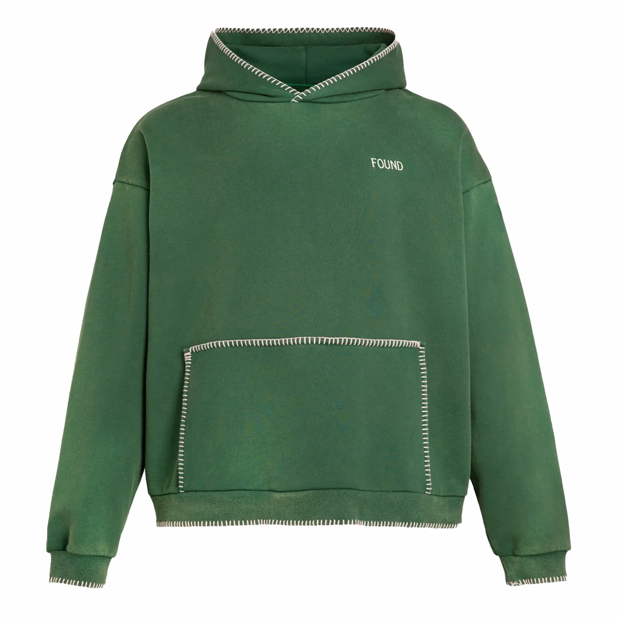 Found Stitched Border Hoodie (Vintage Forest)