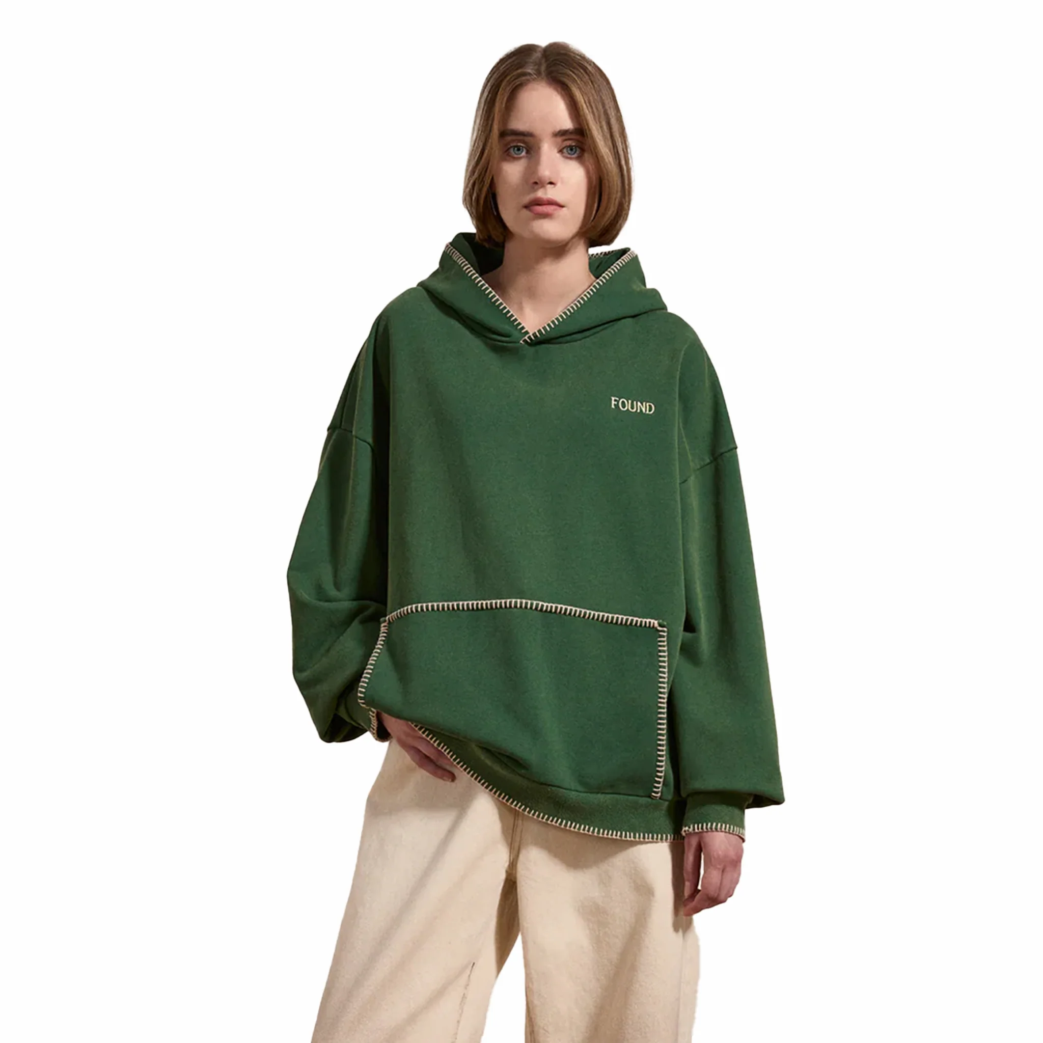 Found Stitched Border Hoodie (Vintage Forest) - Image 5