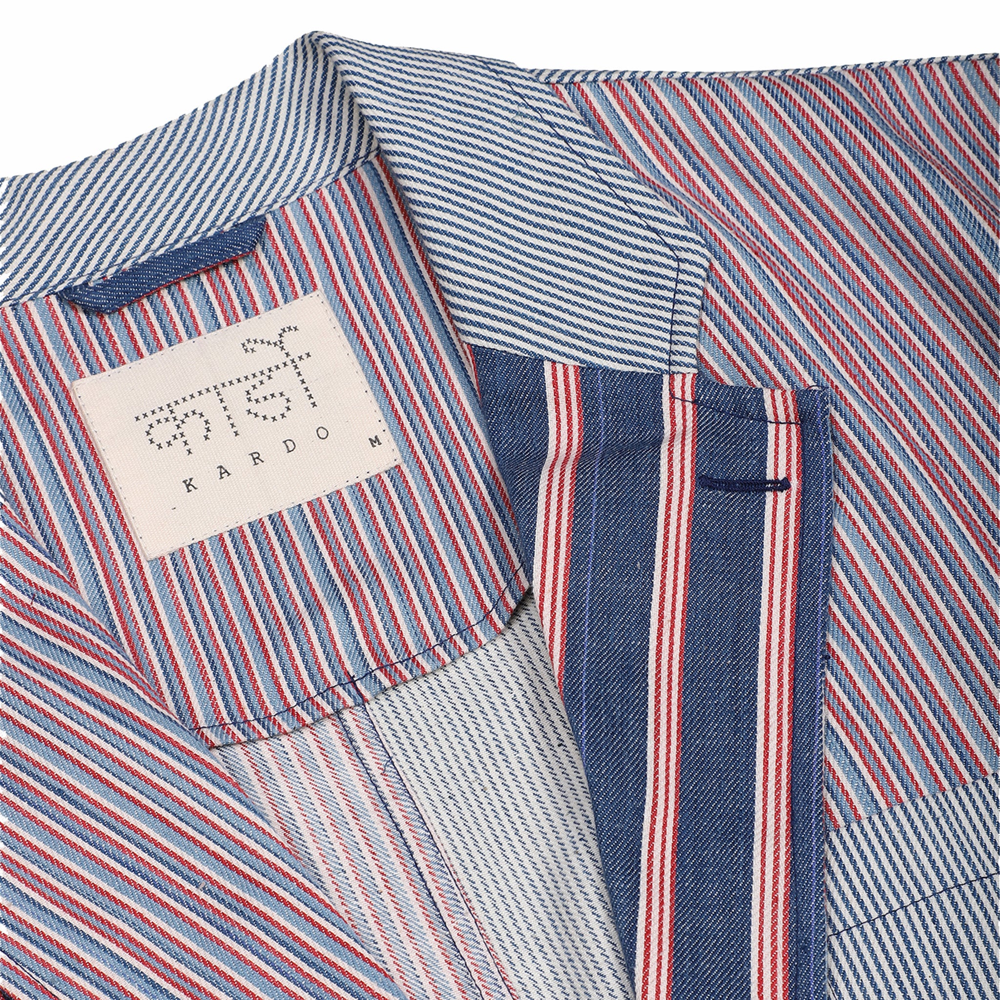 Kardo Hugh Regular Fit 2 Button Blazer (Blue/Red) - Image 2