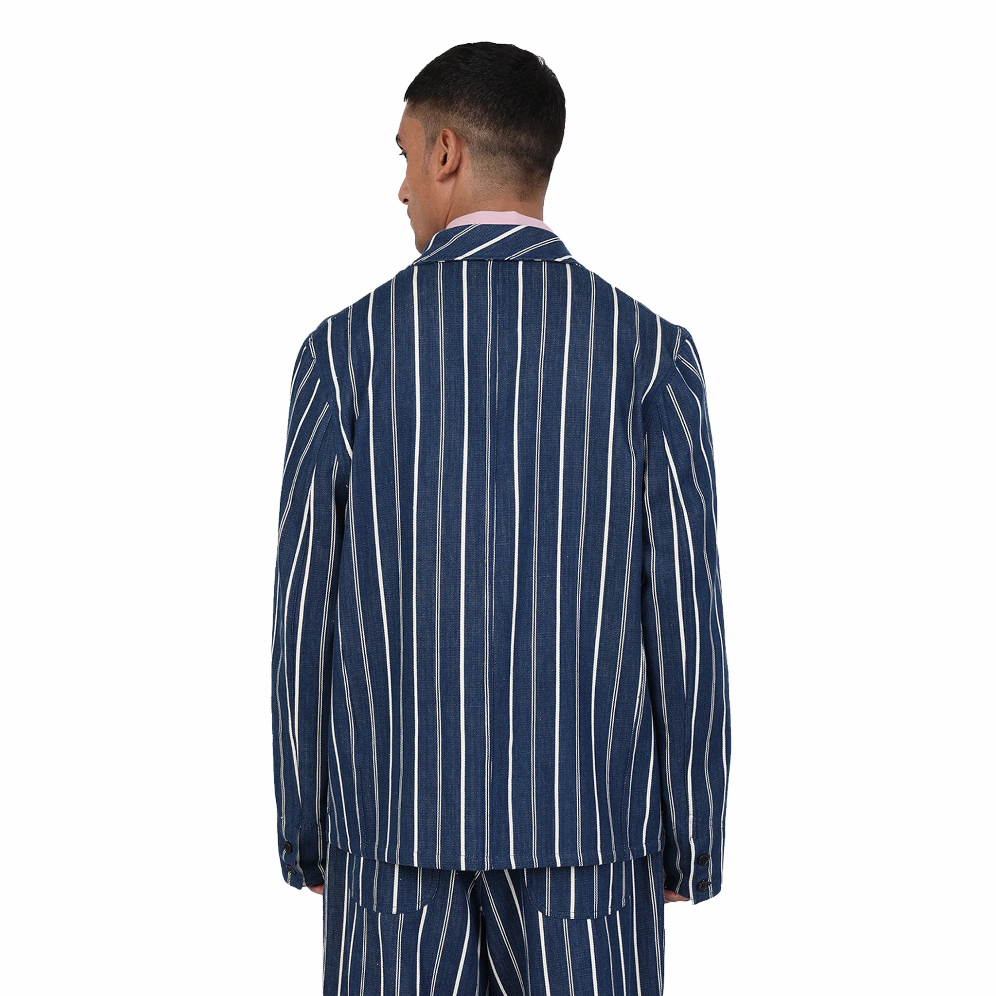 Kardo Somesh Handloom Denim Jacket (Indigo) - Image 3