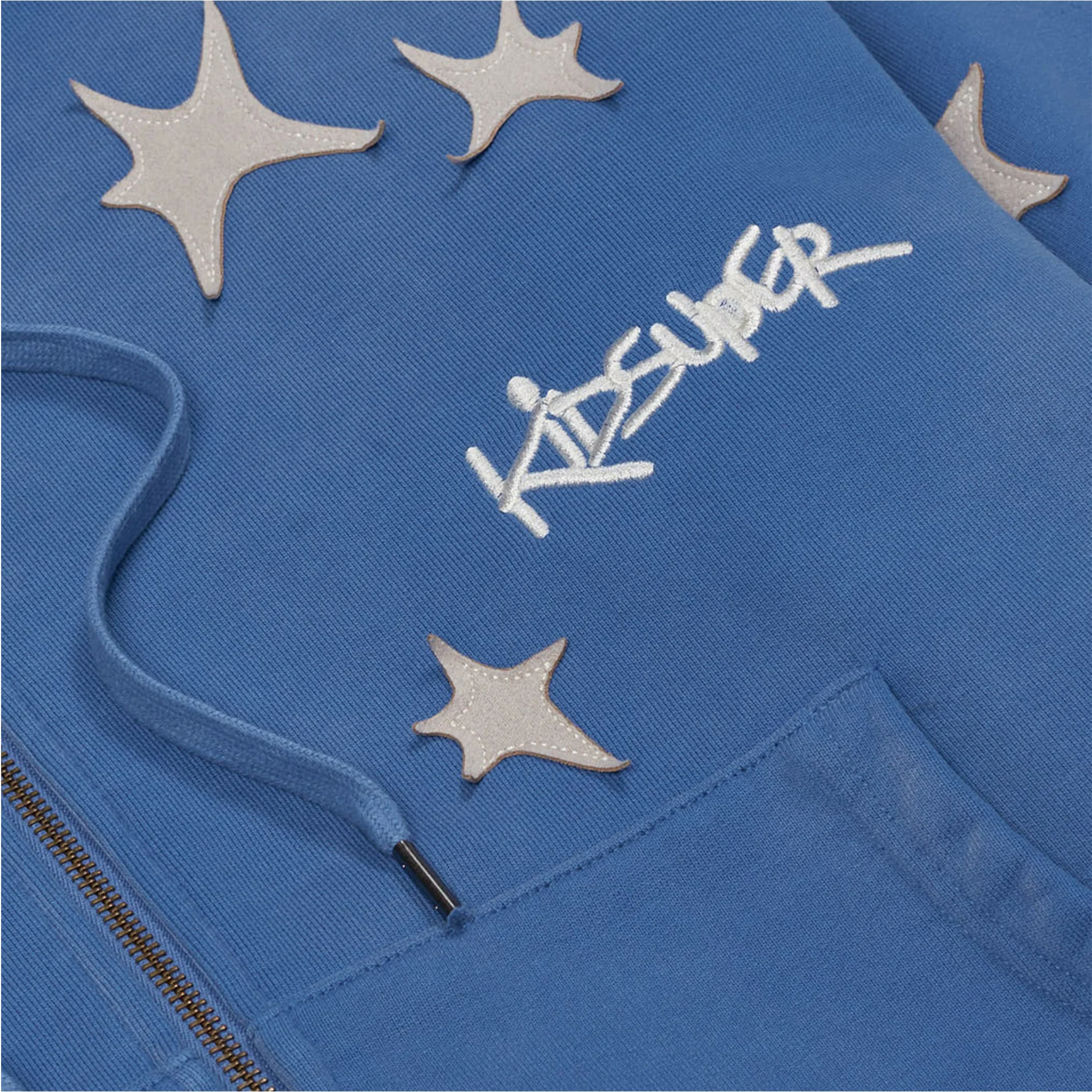 Kidsuper Stars Patchwork Washed Hoodie (Blue) - Image 3