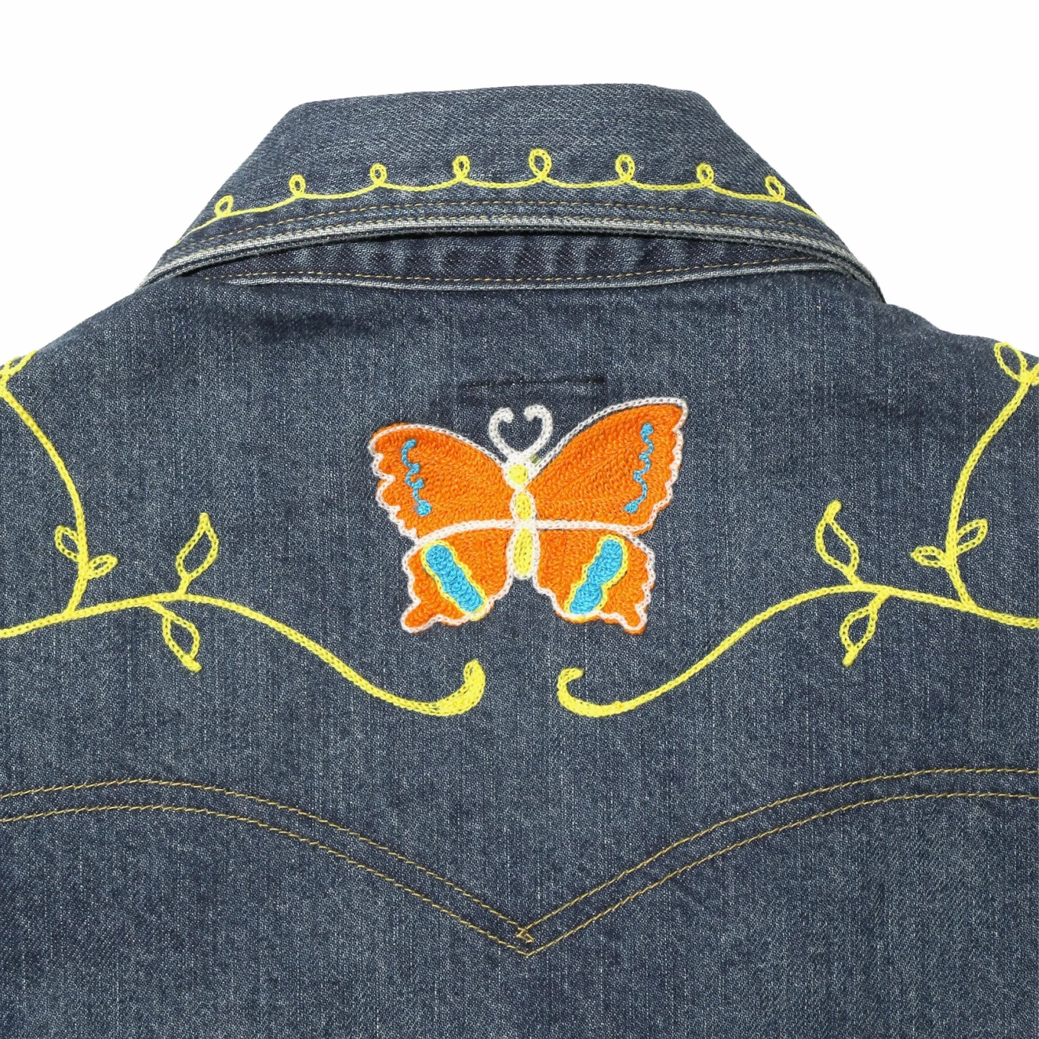 Needles Papillon Emb. Jean Jacket - 12oz Denim (Indigo) - Image 4