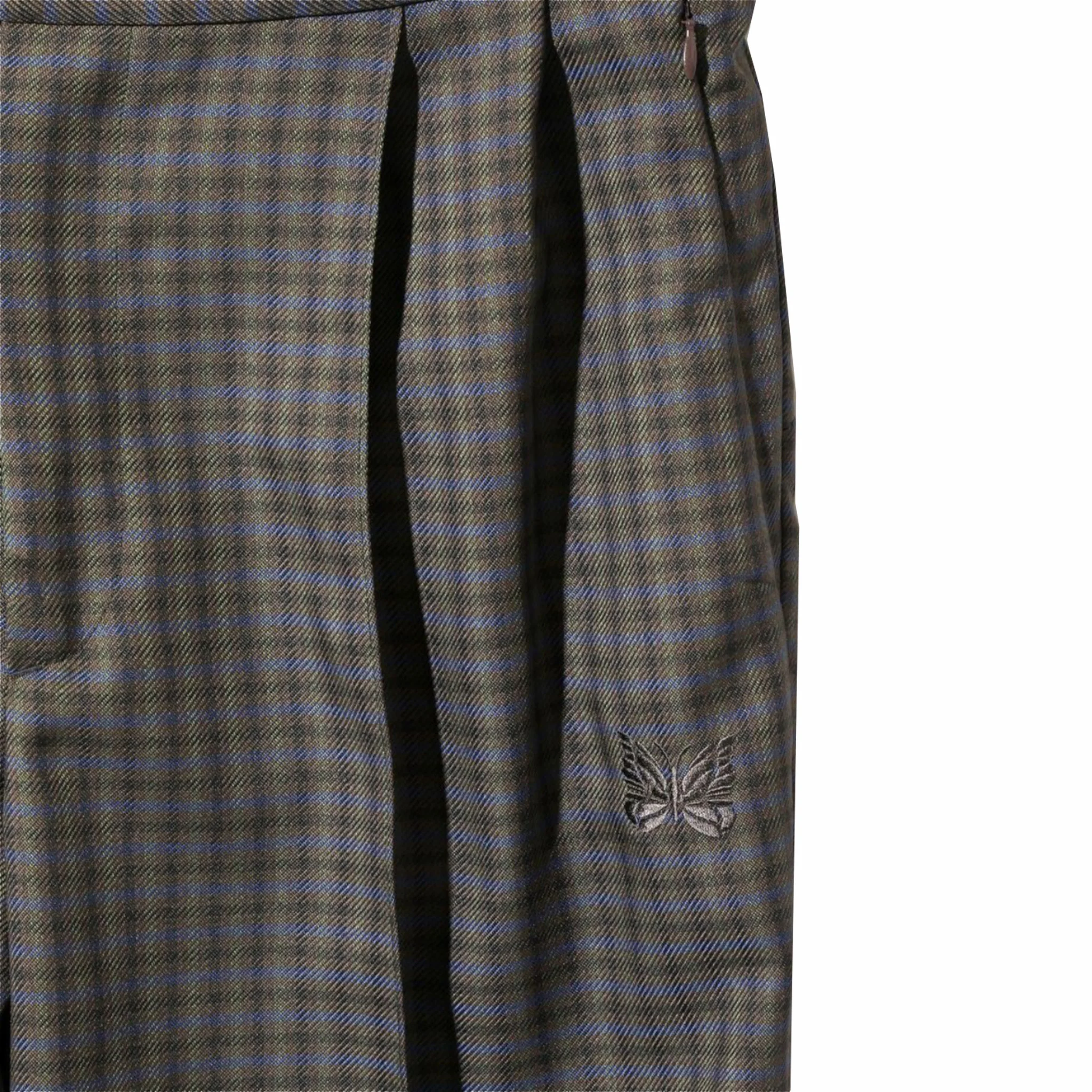 Needles W.U. Poly Tucked Side Tab Trouser (Glen Plaid) - Image 2