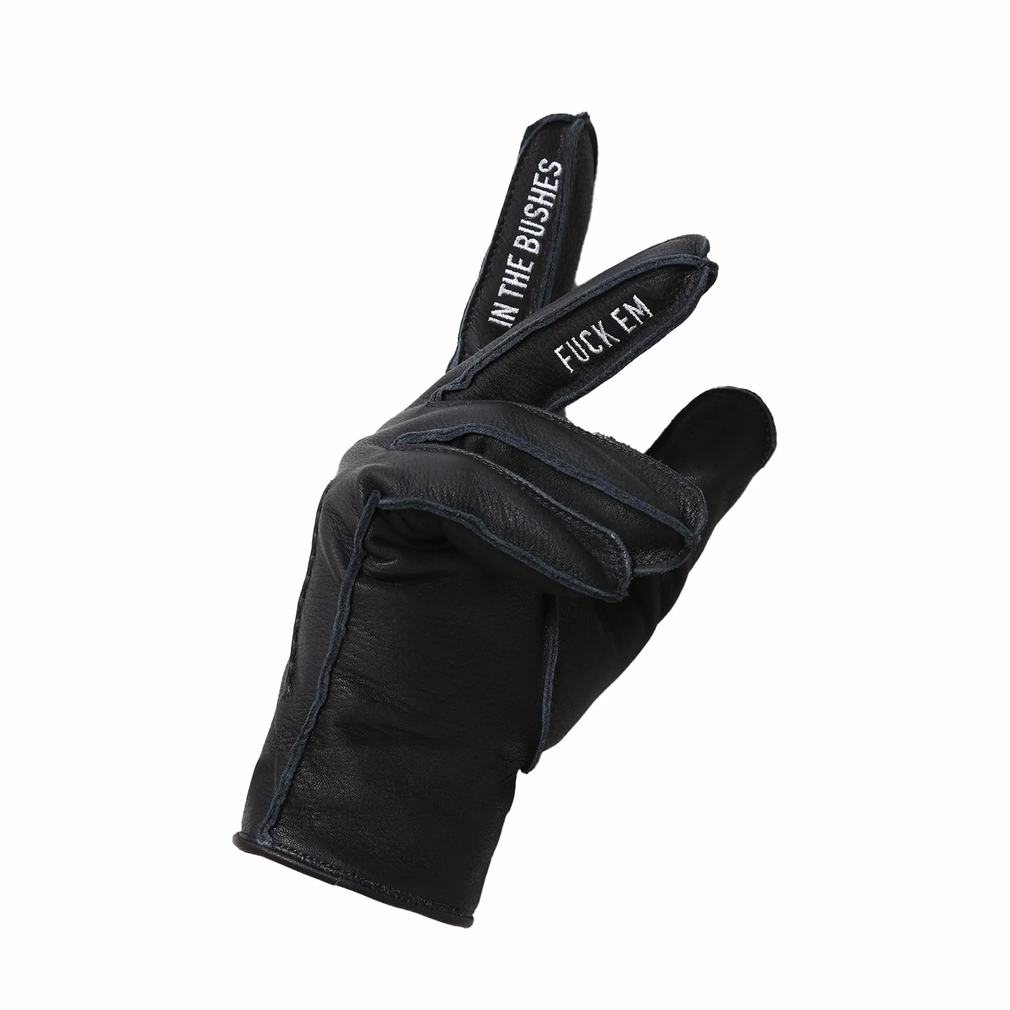 Neighborhood Leather EMB Gloves (Black) - Image 6