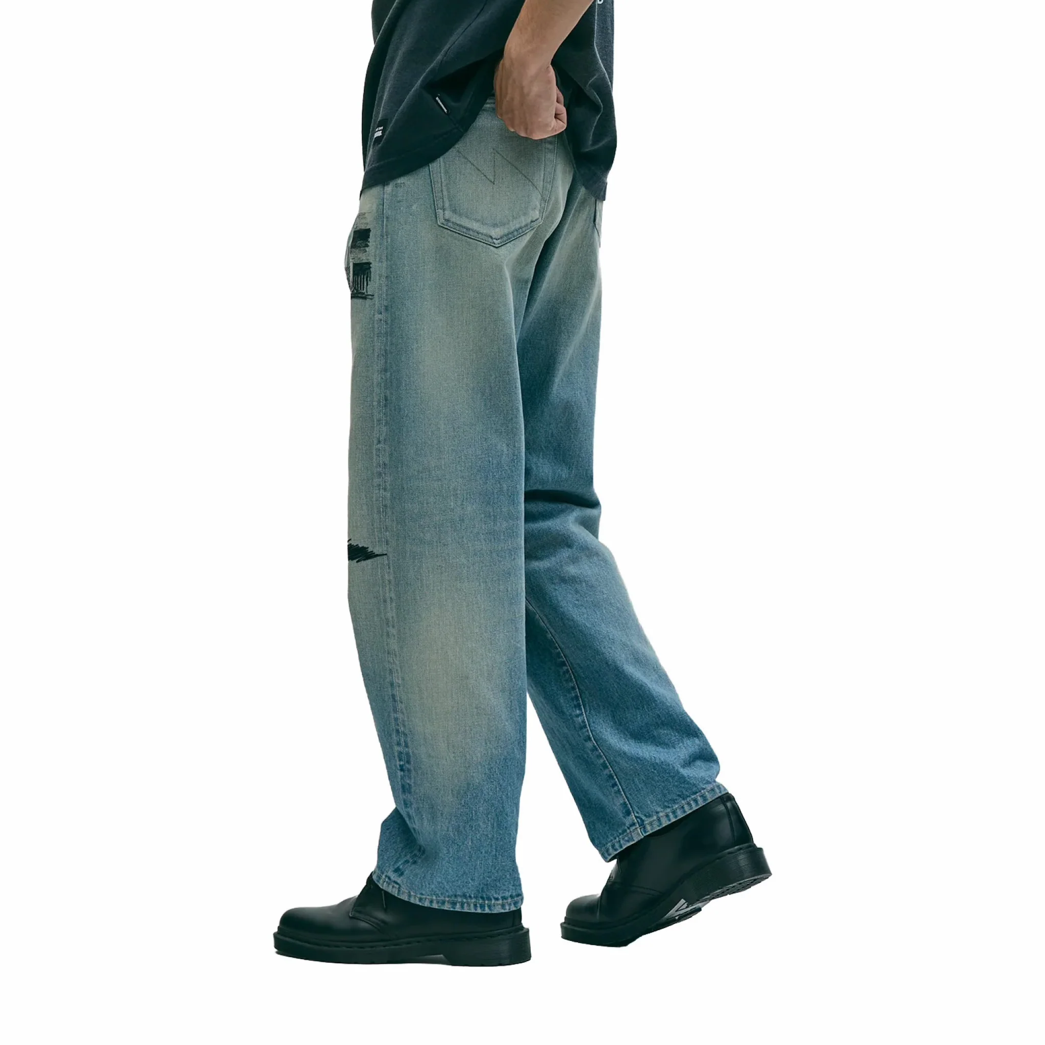 Neighborhood x OOTD . Washed DP Basic Denim Pants (Indigo) - Image 6