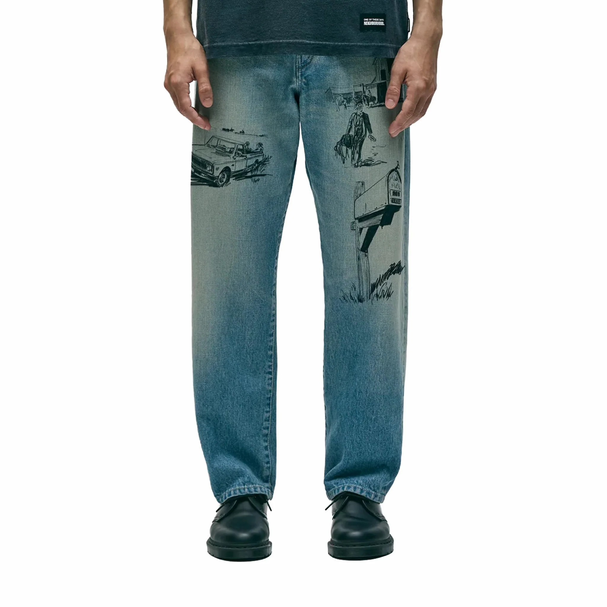 Neighborhood x OOTD . Washed DP Basic Denim Pants (Indigo) - Image 8