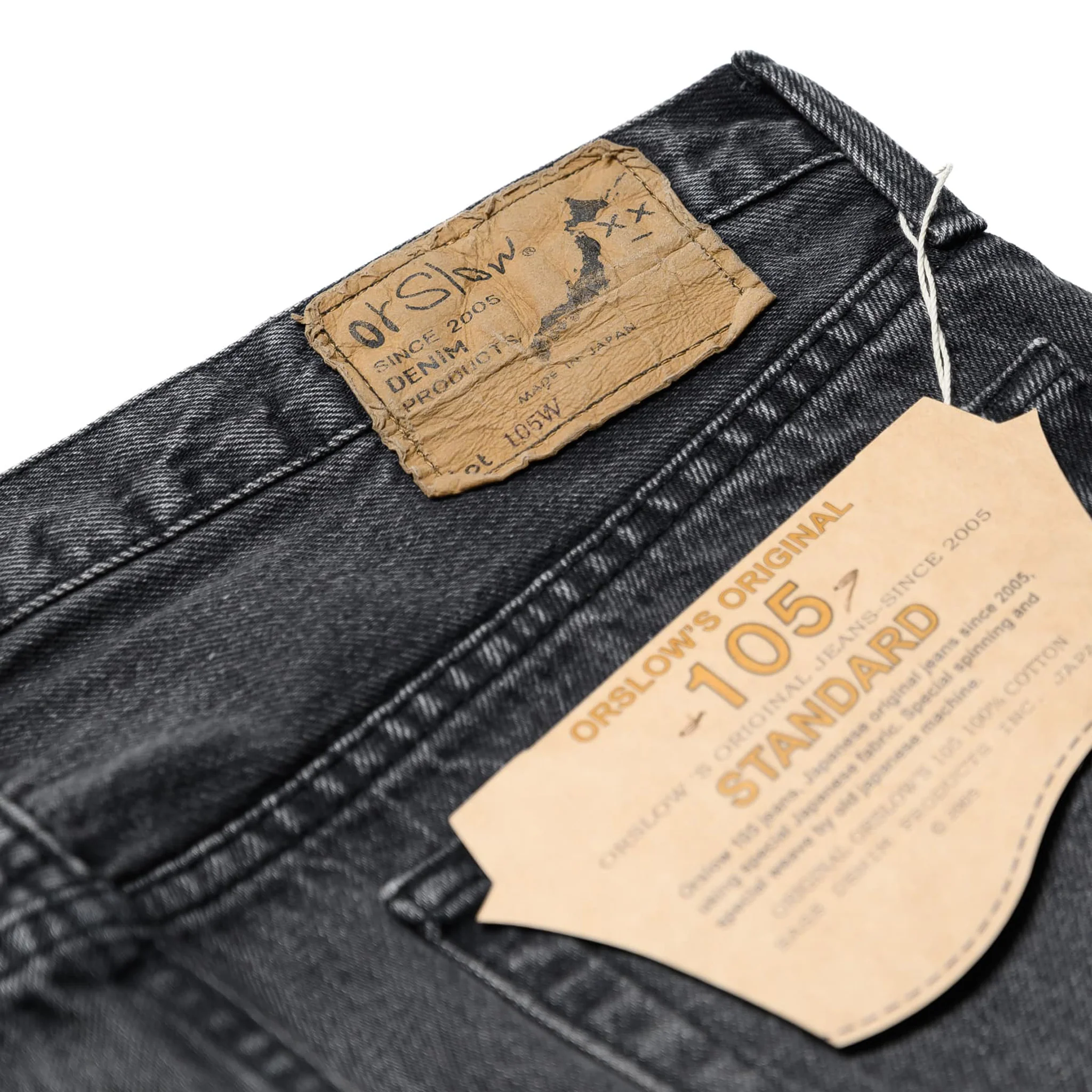 OrSlow 105 90's Black Denim - Standard Fit (Black Stone) - Image 5