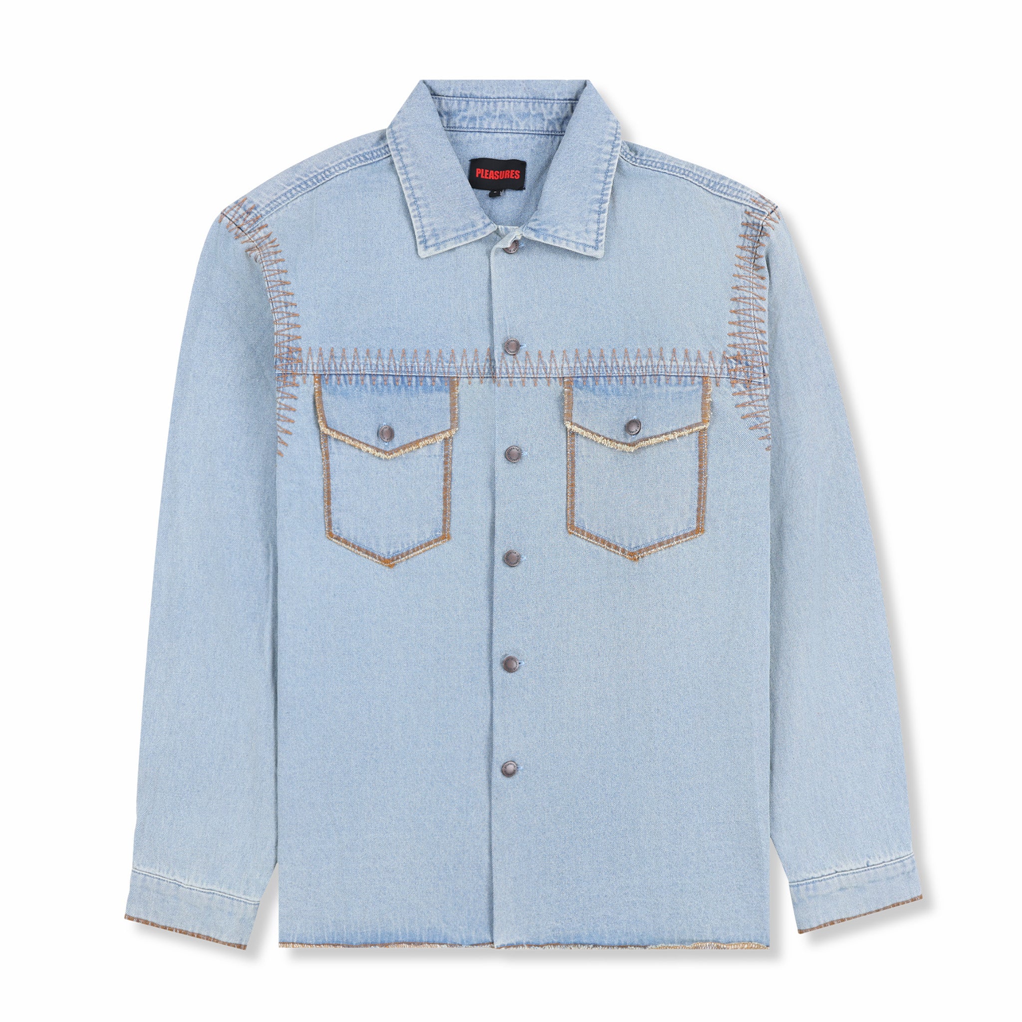 Pleasures Fortress Denim Button Up (Washed Indigo)