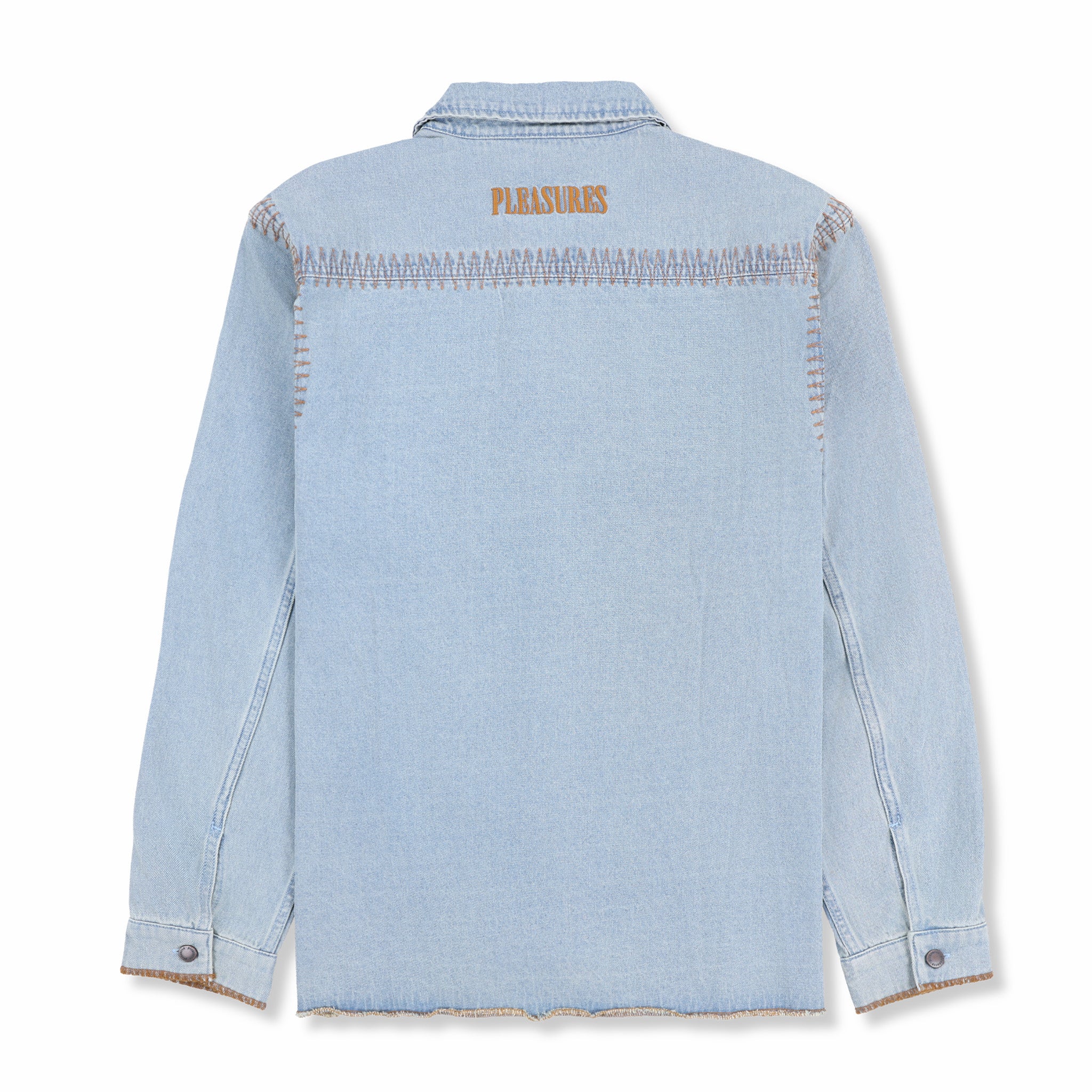 Pleasures Fortress Denim Button Up (Washed Indigo) - Image 2