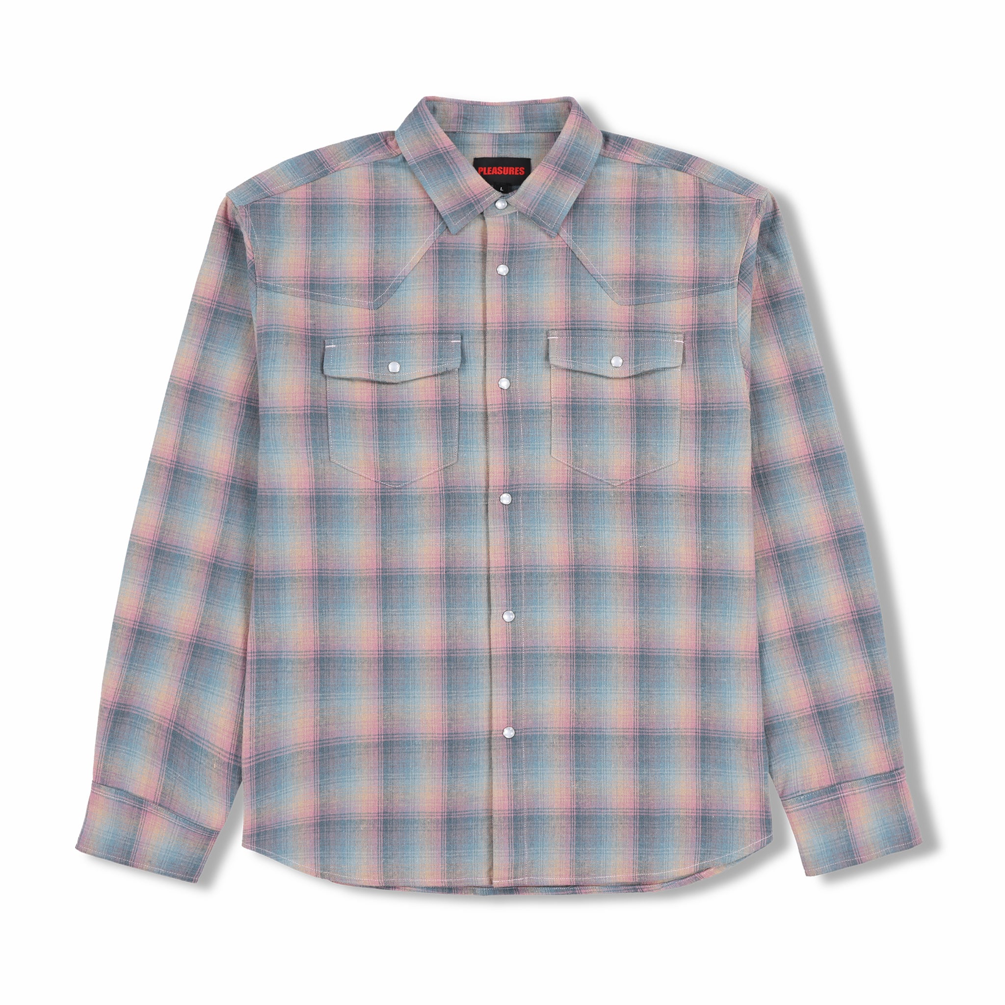 Pleasures Sender Western Button Up Shirt (Pink)