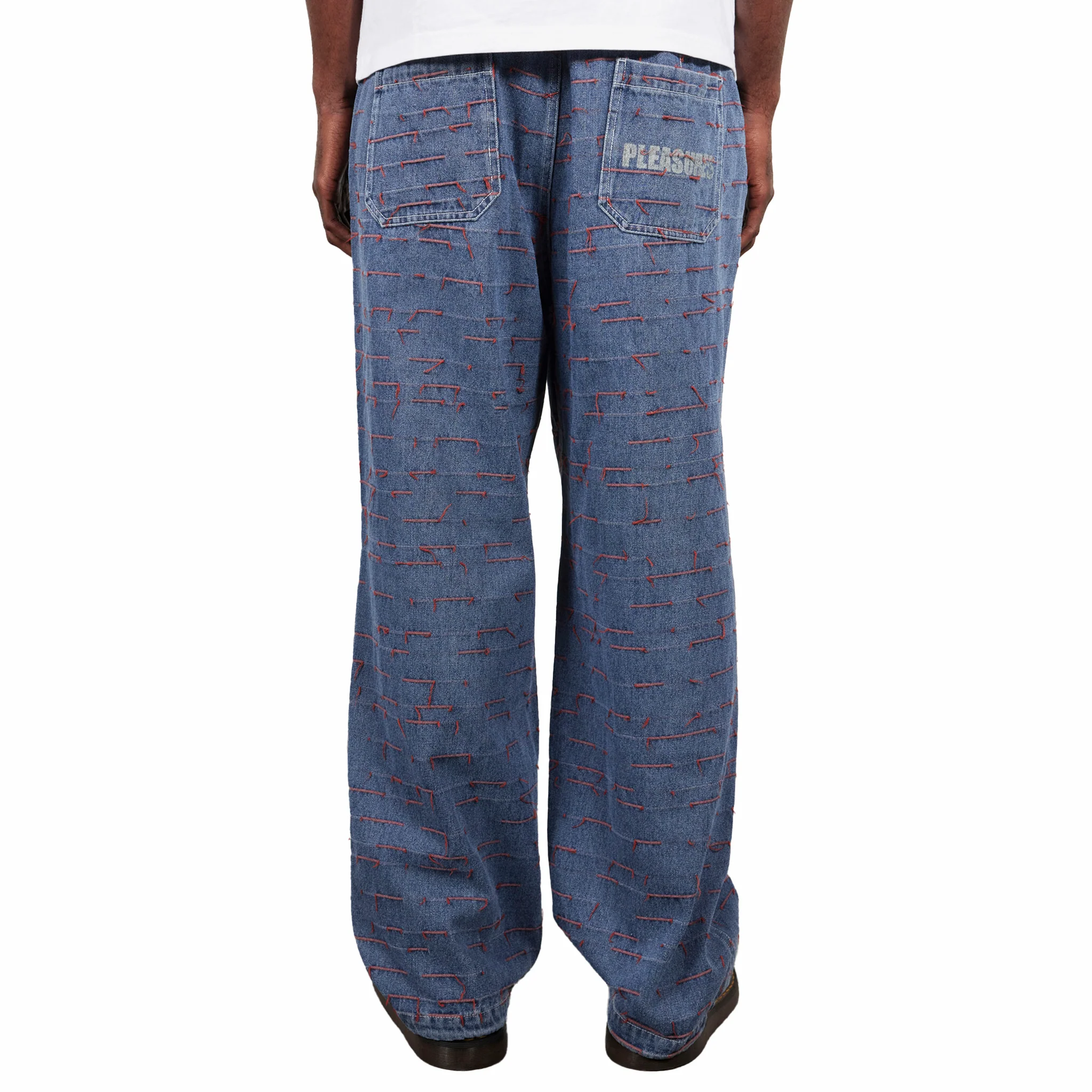 Pleasures Strokes Denim Parachute Pants (Indigo) - Image 3