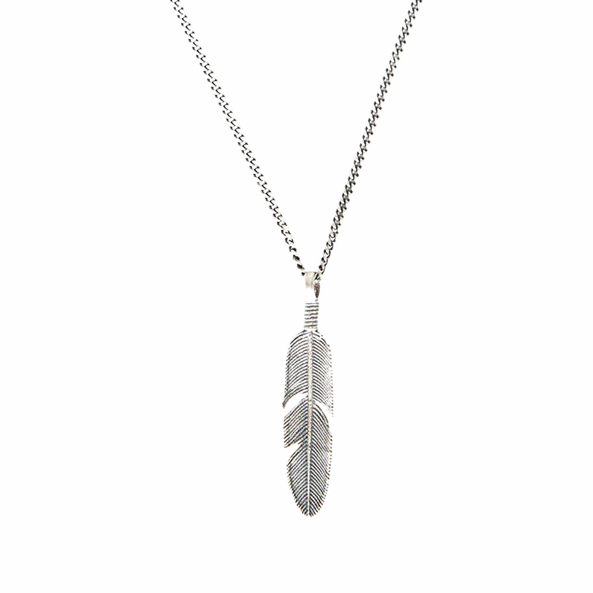 Serge DeNimes Silver Ethereal Feather Necklace (Silver)