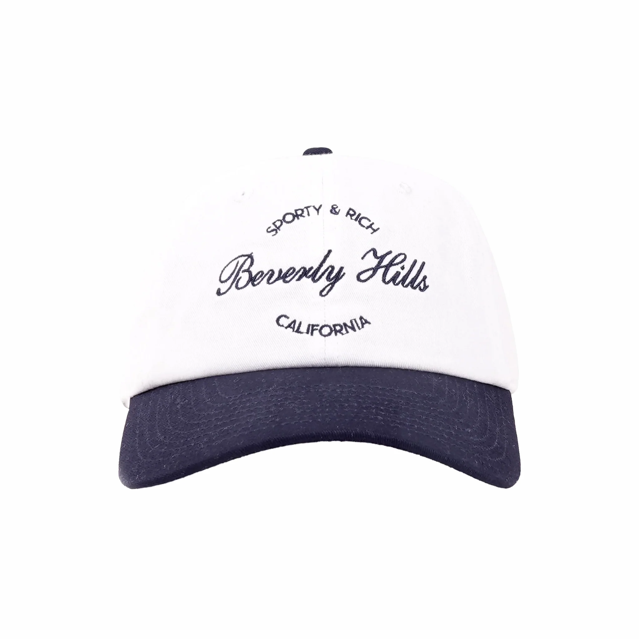 Sporty & Rich Beverly Script Hat (White/Navy)