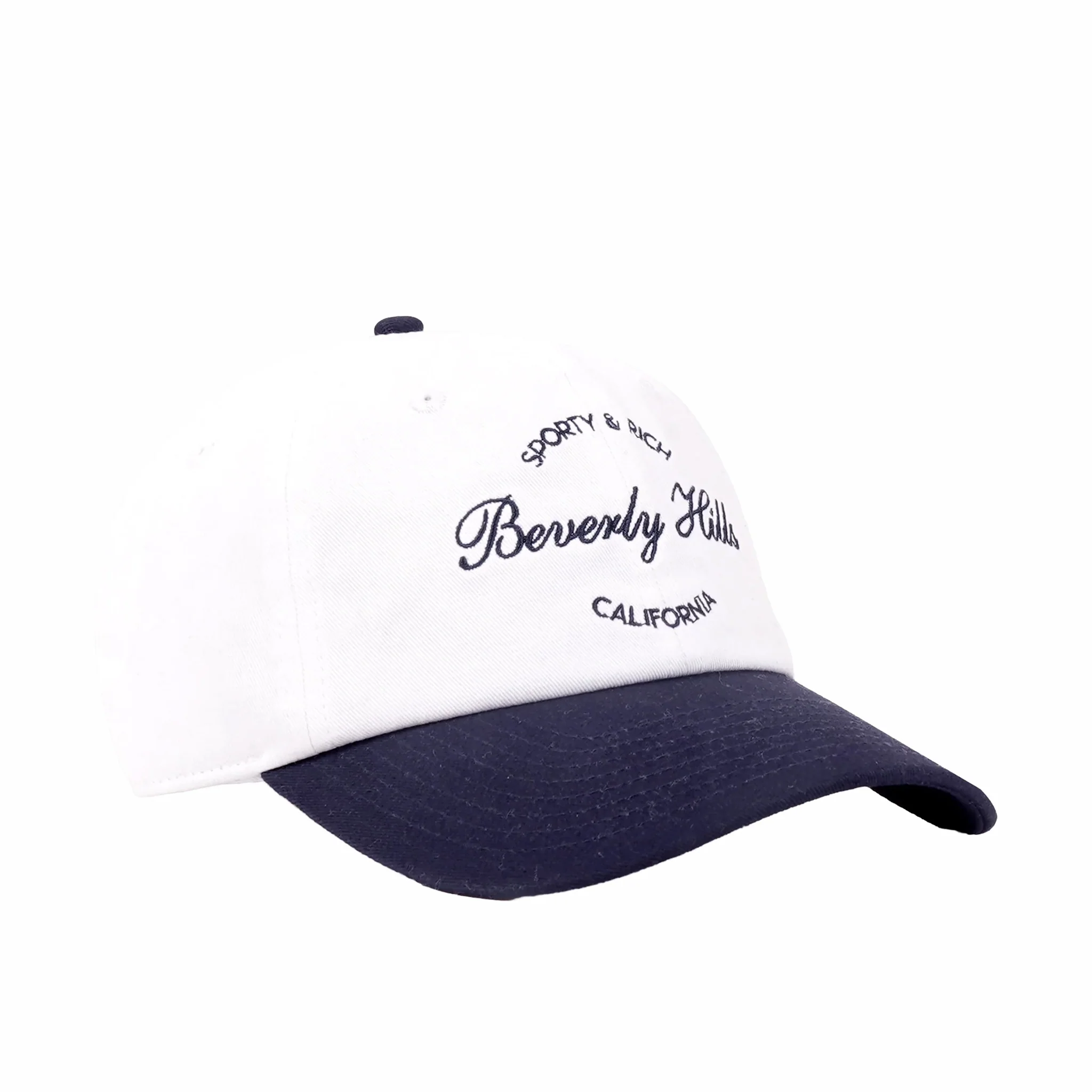 Sporty & Rich Beverly Script Hat (White/Navy) - Image 2